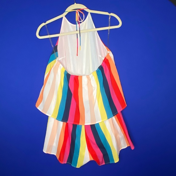 Rainbow Shorts Halter Romper NWOT - Picture 6 of 11